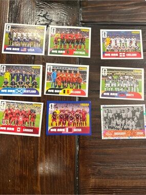 Panini multicolor World Soccer team stickers bundle of 9